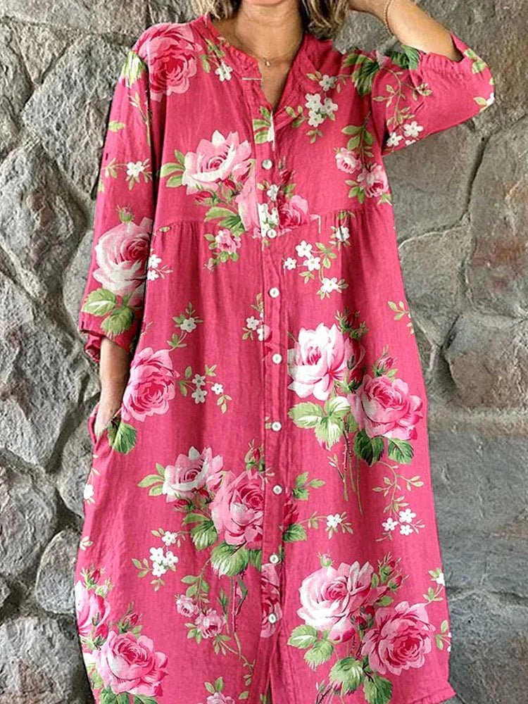 Vera | Florales Kleid mit Kunstprint