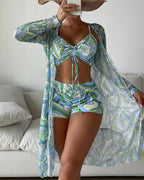 Vera | Dreiteiliges Bikini-Set mit Muster