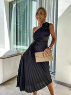 Vera | Schulterfreies Maxi-Kleid mit Blumenmuster
