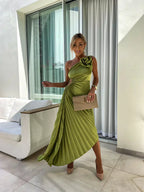 Vera | Schulterfreies Maxi-Kleid mit Blumenmuster