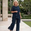 Frieda | Fließendes Palazzo-Set mit Drapierung