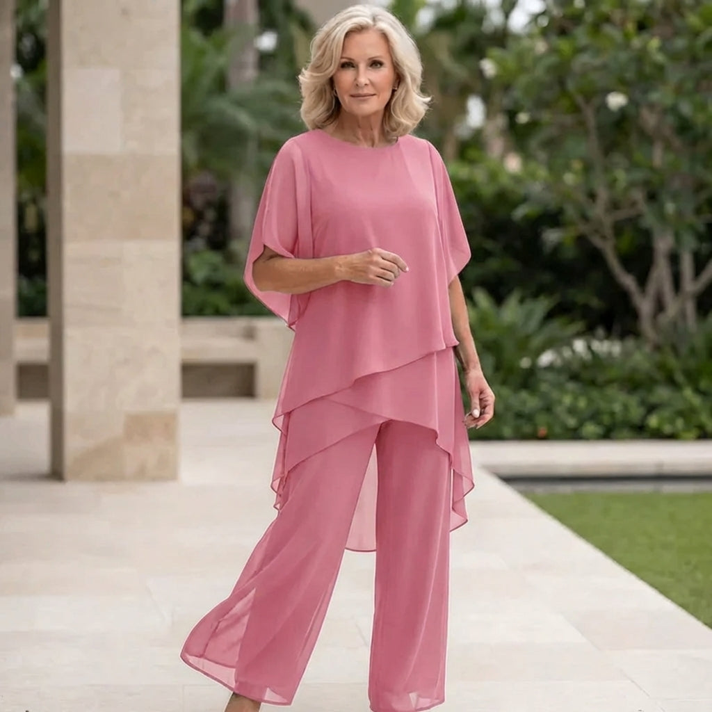 Frieda | Fließendes Palazzo-Set mit Drapierung