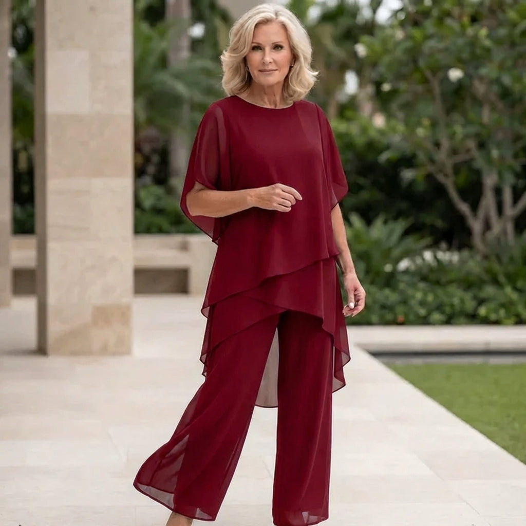 Frieda | Fließendes Palazzo-Set mit Drapierung