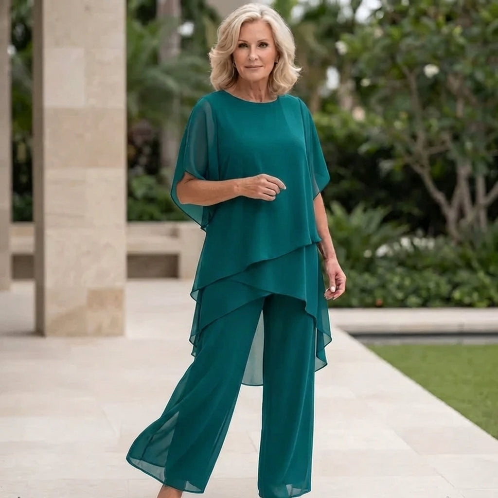 Frieda | Fließendes Palazzo-Set mit Drapierung