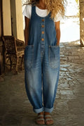 Frieda | Vintage-Latzhose aus gewaschenem Denim