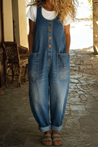 Frieda | Vintage-Latzhose aus gewaschenem Denim