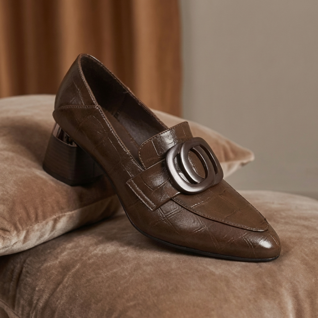 Frieda | Klassischer Leder-Loafer mit Absatz