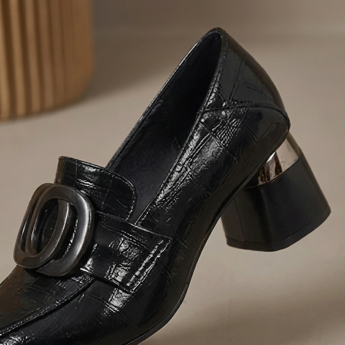 Frieda | Klassischer Leder-Loafer mit Absatz