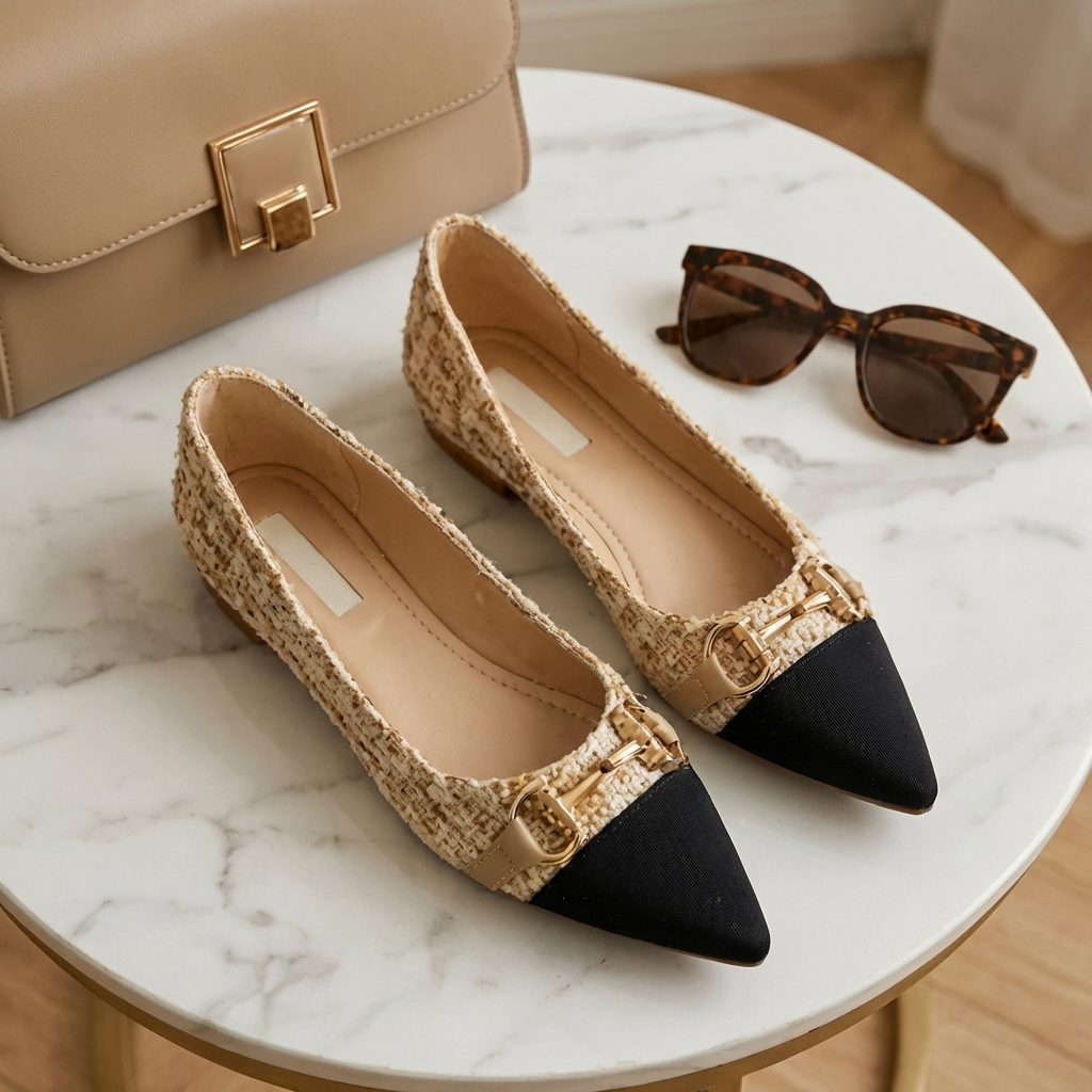 Frieda | Klassische Tweed-Ballerinas mit Charme