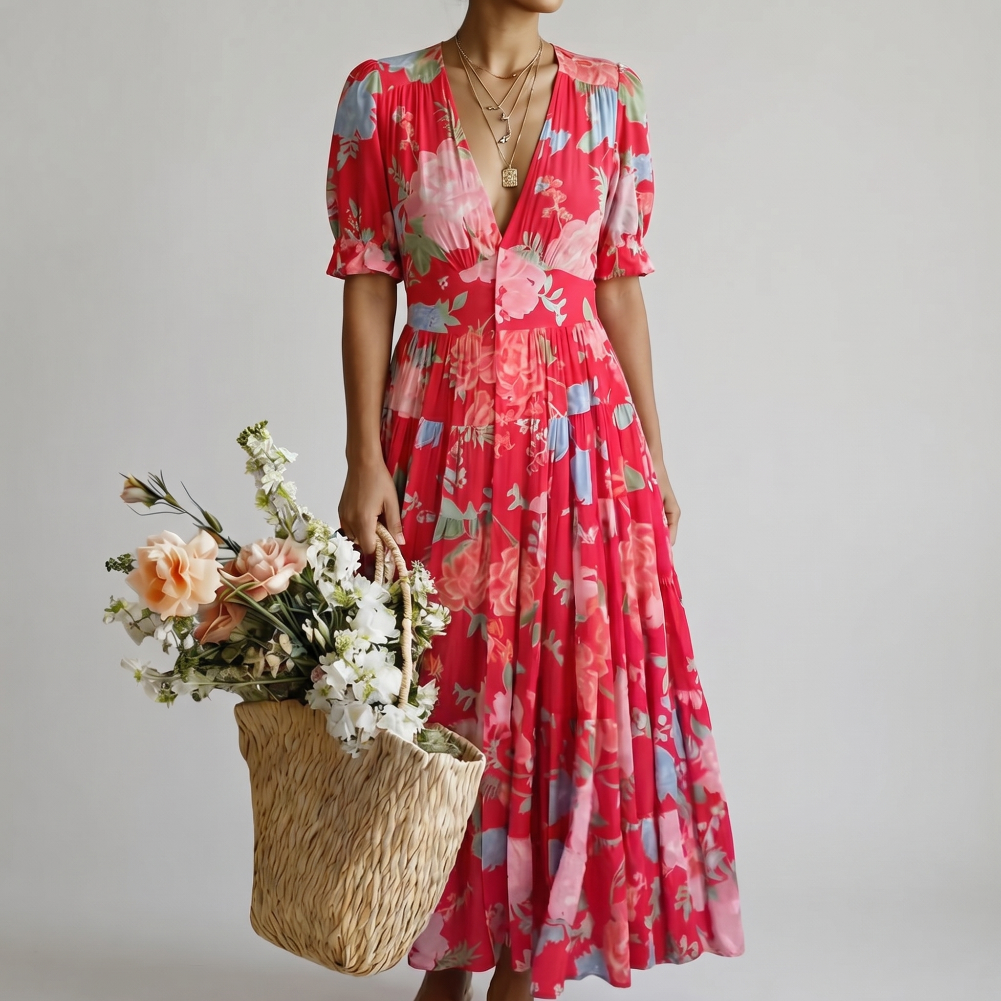 Vera | Verspieltes Blumenkleid mit Volants