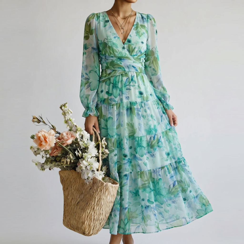 Rosalie | Verspieltes Blumen-Maxikleid