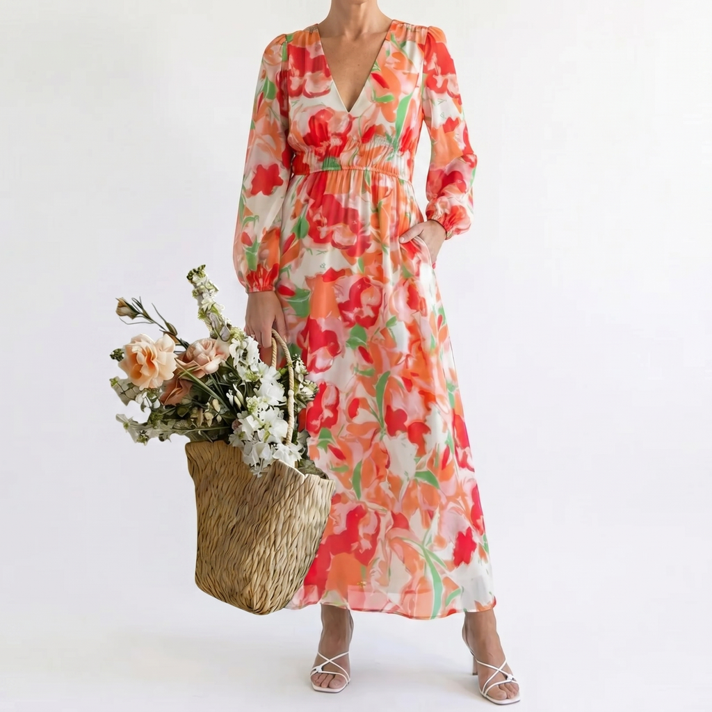 Rosalie | Verspieltes Blumen-Maxikleid