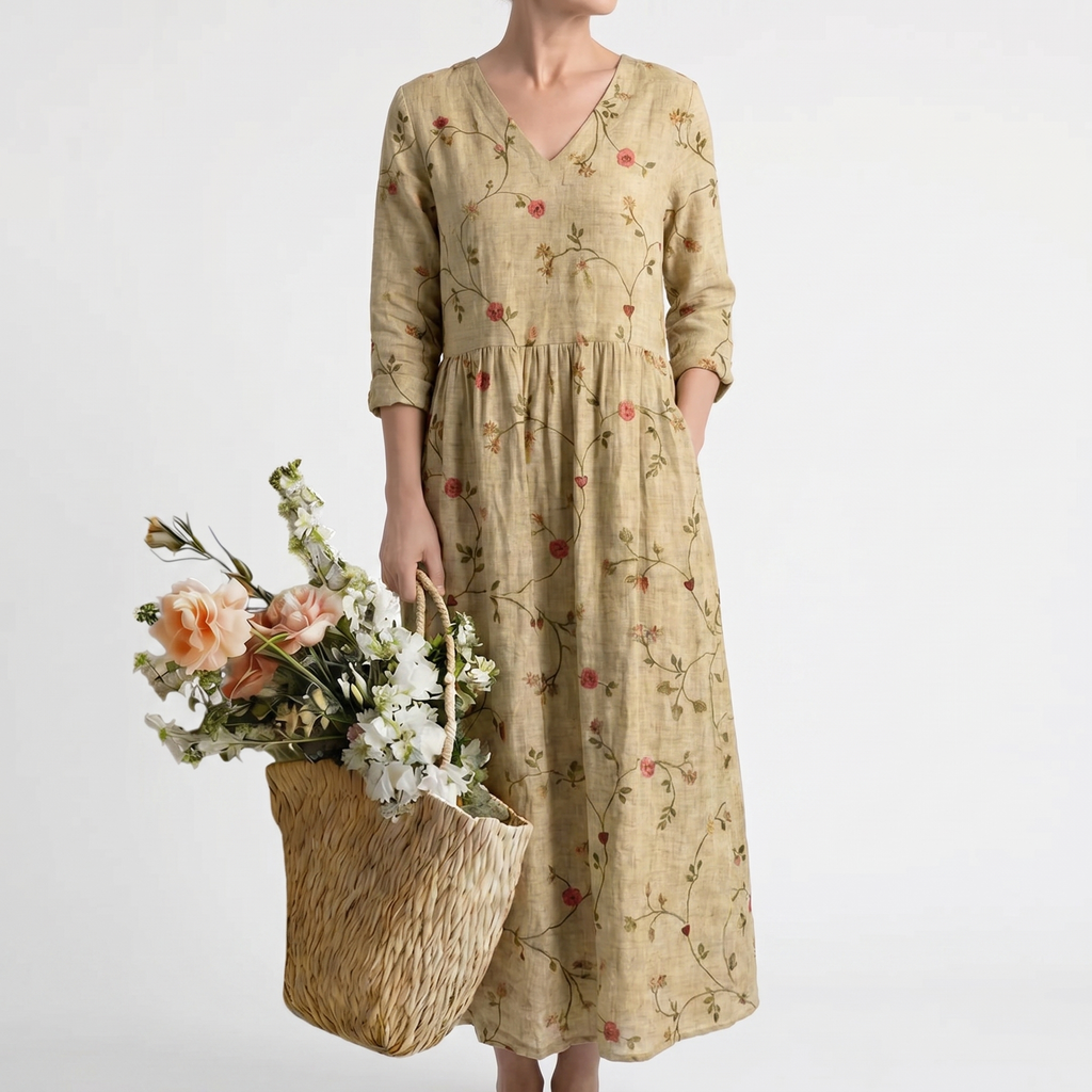 Vera | Florales Maxikleid mit Wickeldetail