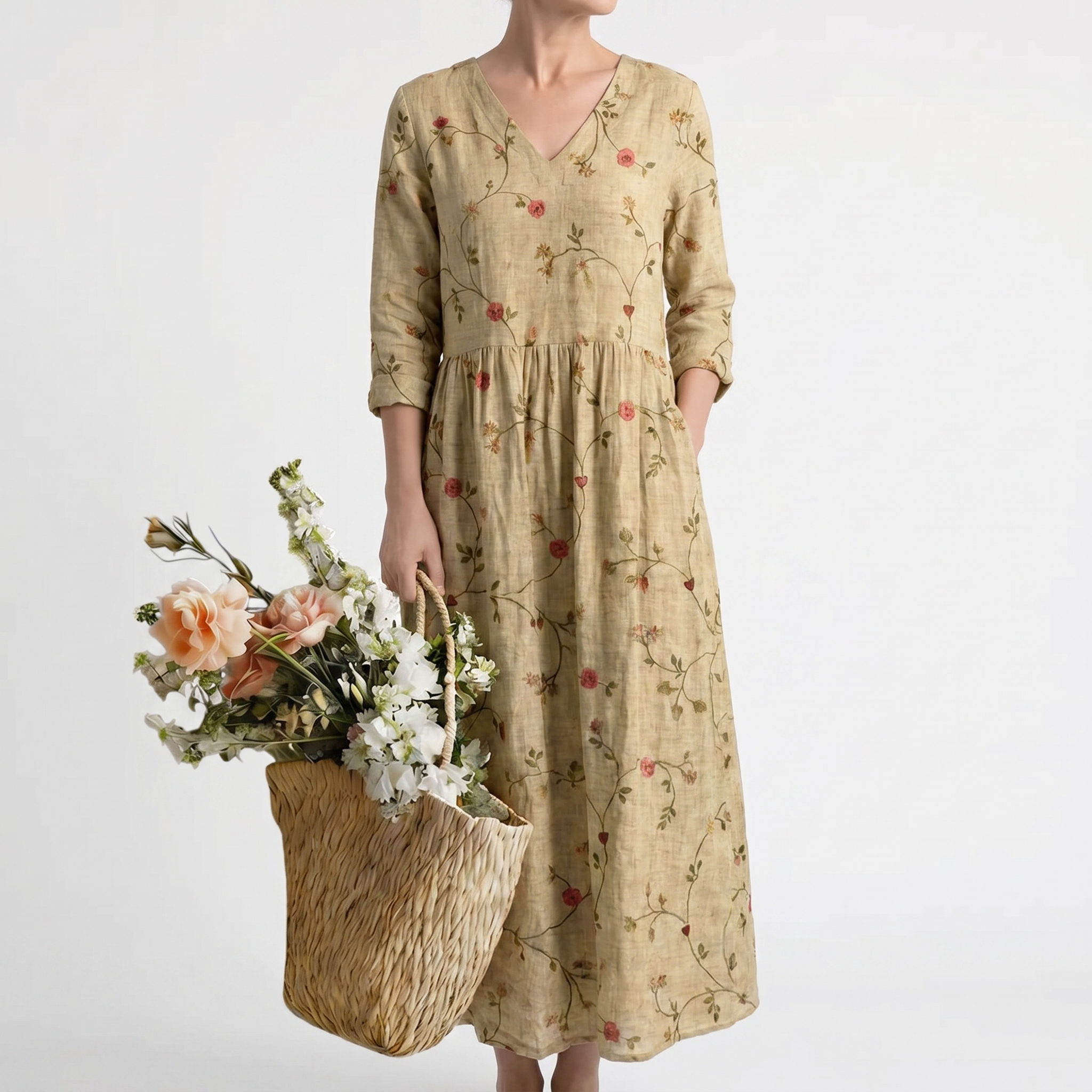 Vera | Florales Maxikleid mit Wickeldetail