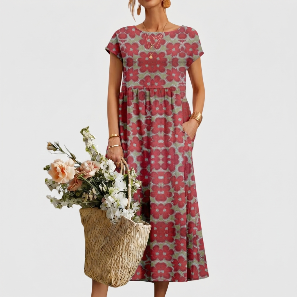 Vera | Elegantes Blumenkleid mit Spitze