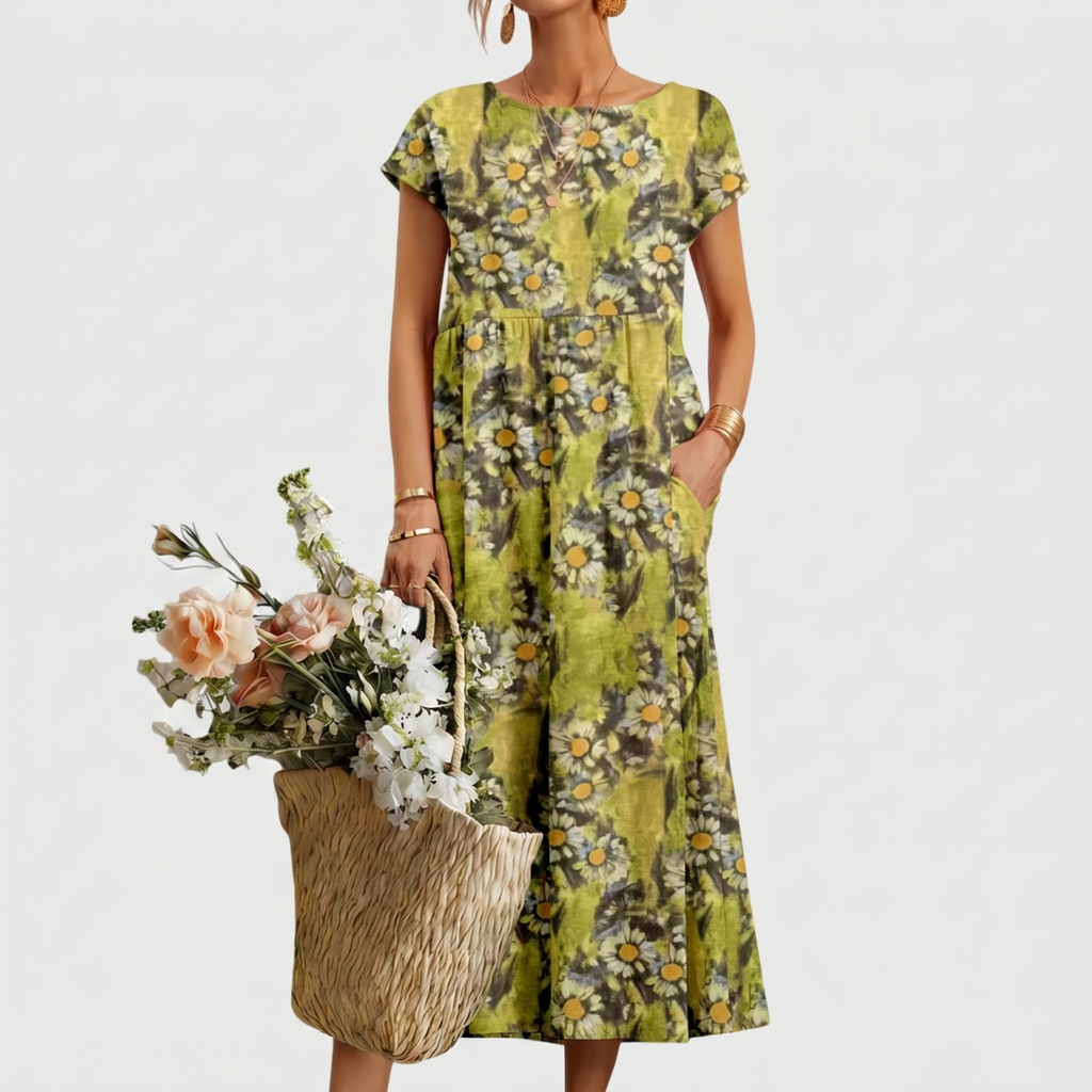 Vera | Elegantes Blumenkleid mit Spitze