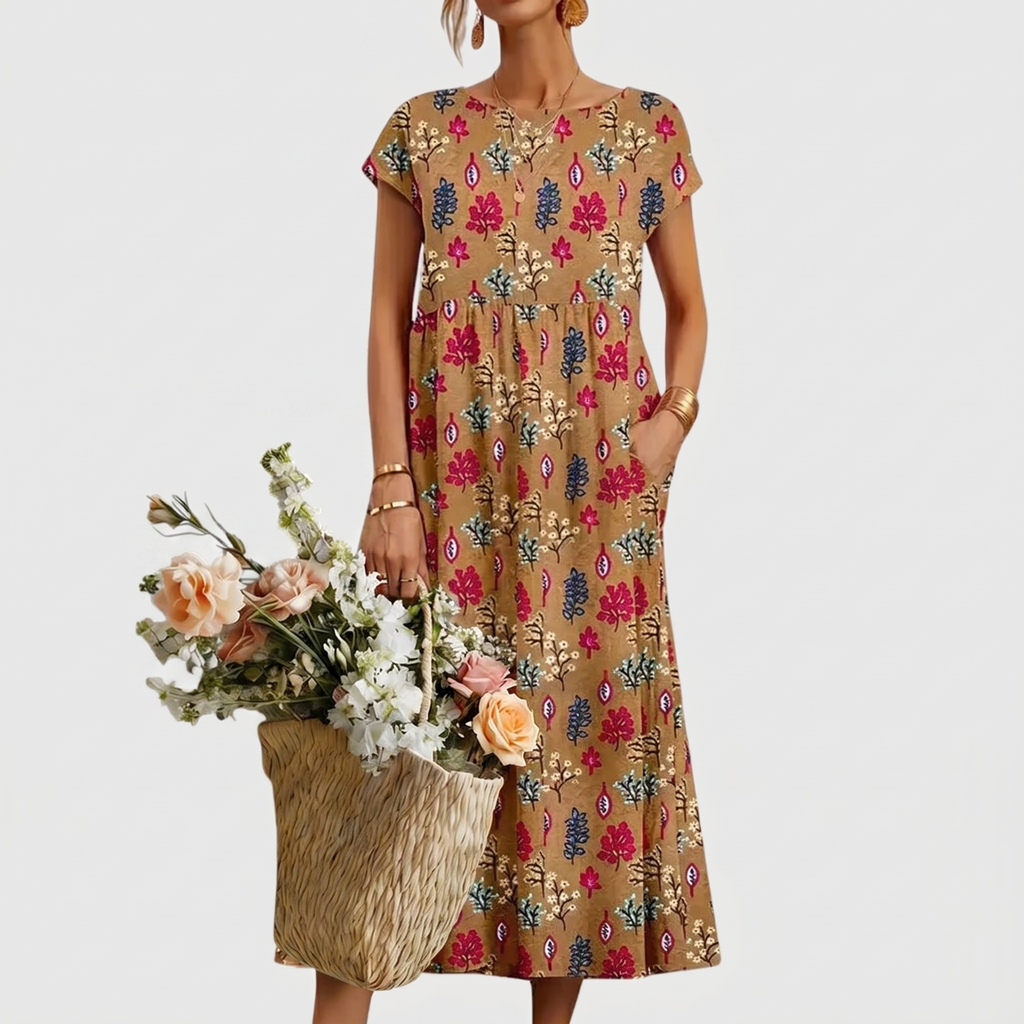 Vera | Elegantes Blumenkleid mit Spitze