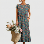 Vera | Elegantes Blumenkleid mit Spitze