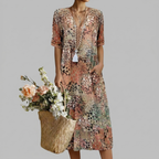 Mia | Lebhaftes Midi-Kleid in Signalfarbe
