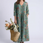 Vera | Florales Maxikleid mit Wickeldetail