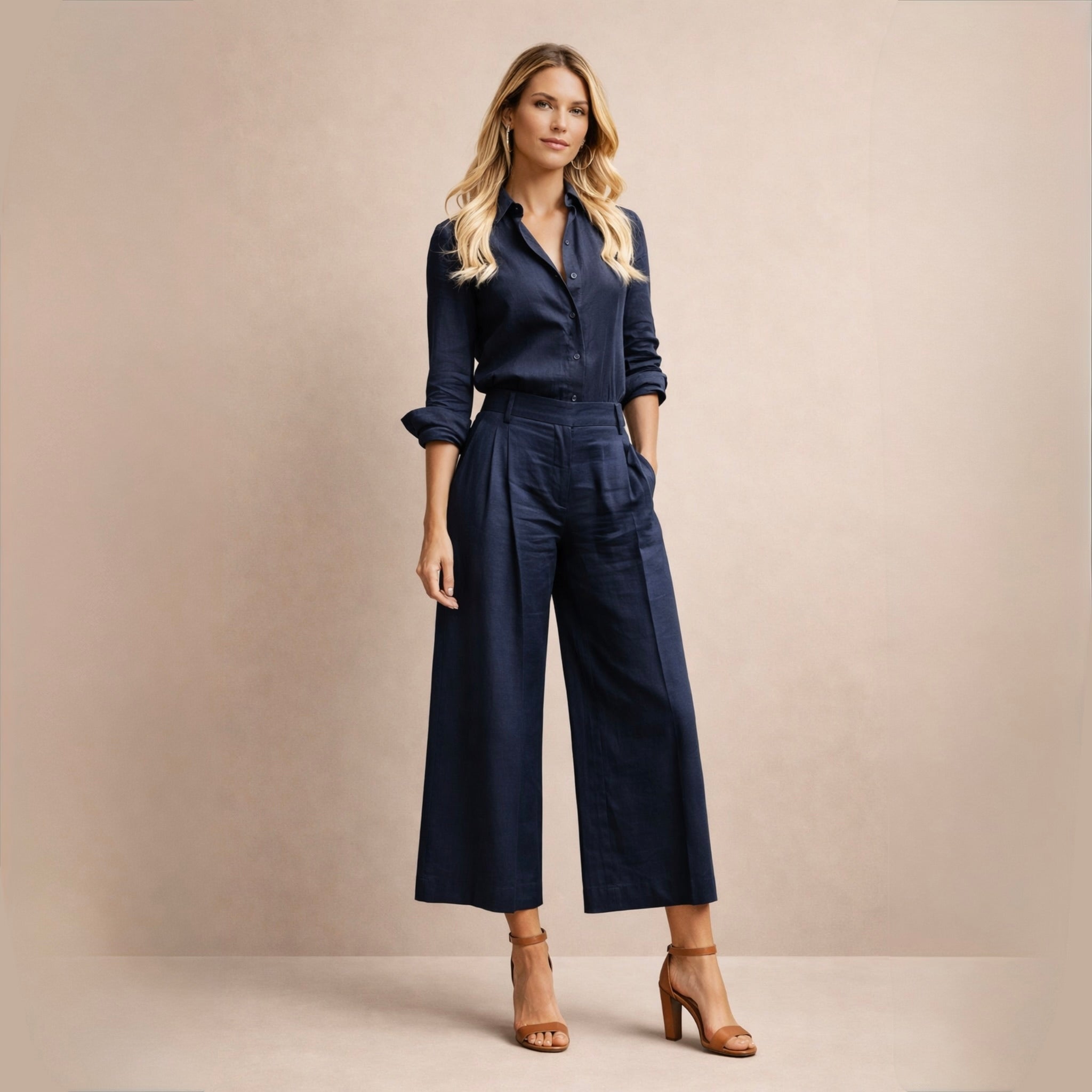 Vera | Luftiges Leinenensemble mit Stil