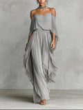 Vera | Fließendes Grau-Ensemble mit Stil