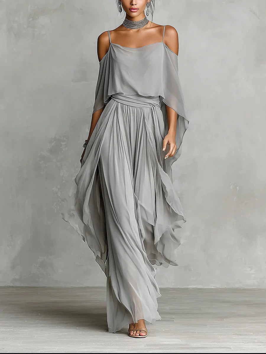 Vera | Fließendes Grau-Ensemble mit Stil