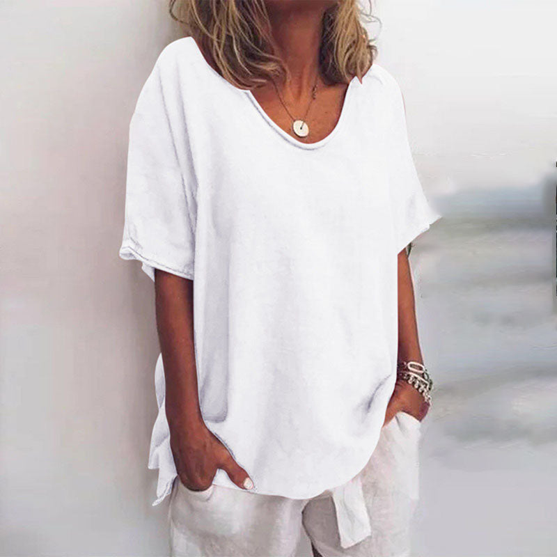 Mila | Lässiges Basic-Shirt in Weiß