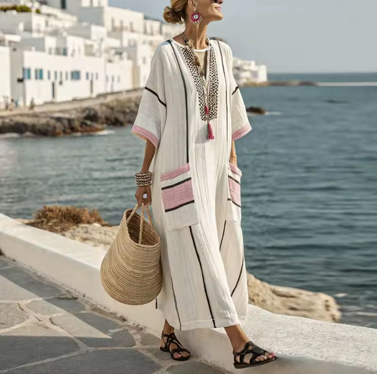 Vera | Elegantes langes Strandkleid im Sommerstil