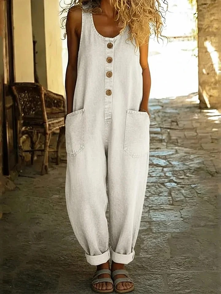 Frieda | Vintage-Latzhose aus gewaschenem Denim