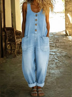 Frieda | Vintage-Latzhose aus gewaschenem Denim