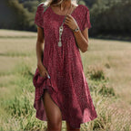 Vera | Verspieltes Blumenkleid mit V-Ausschnitt