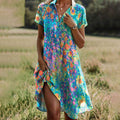 Vera | Verspieltes Blumenkleid mit V-Ausschnitt