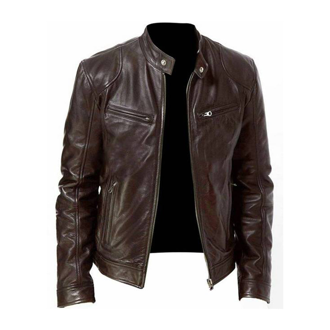 Diego | Klassische Leder-Bikerjacke für Herren